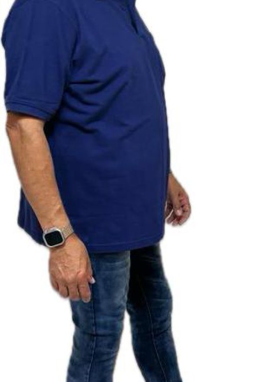 חולצת פולו קצרה בצבע כחול