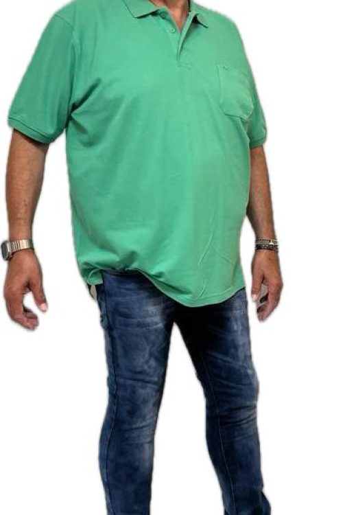 חולצת פולו קצרה בצבע ירוק פיסטוק